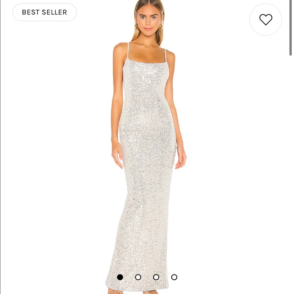 Lovers Nothings Sequin Gown in Silver Nookie, size small!